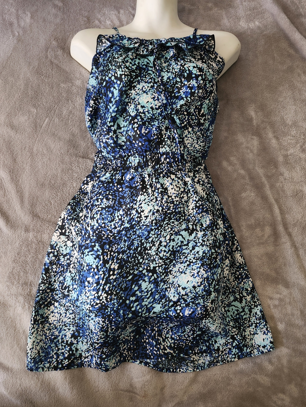 GAP Blue & Aqua Printed Sleeveless Mini Dress